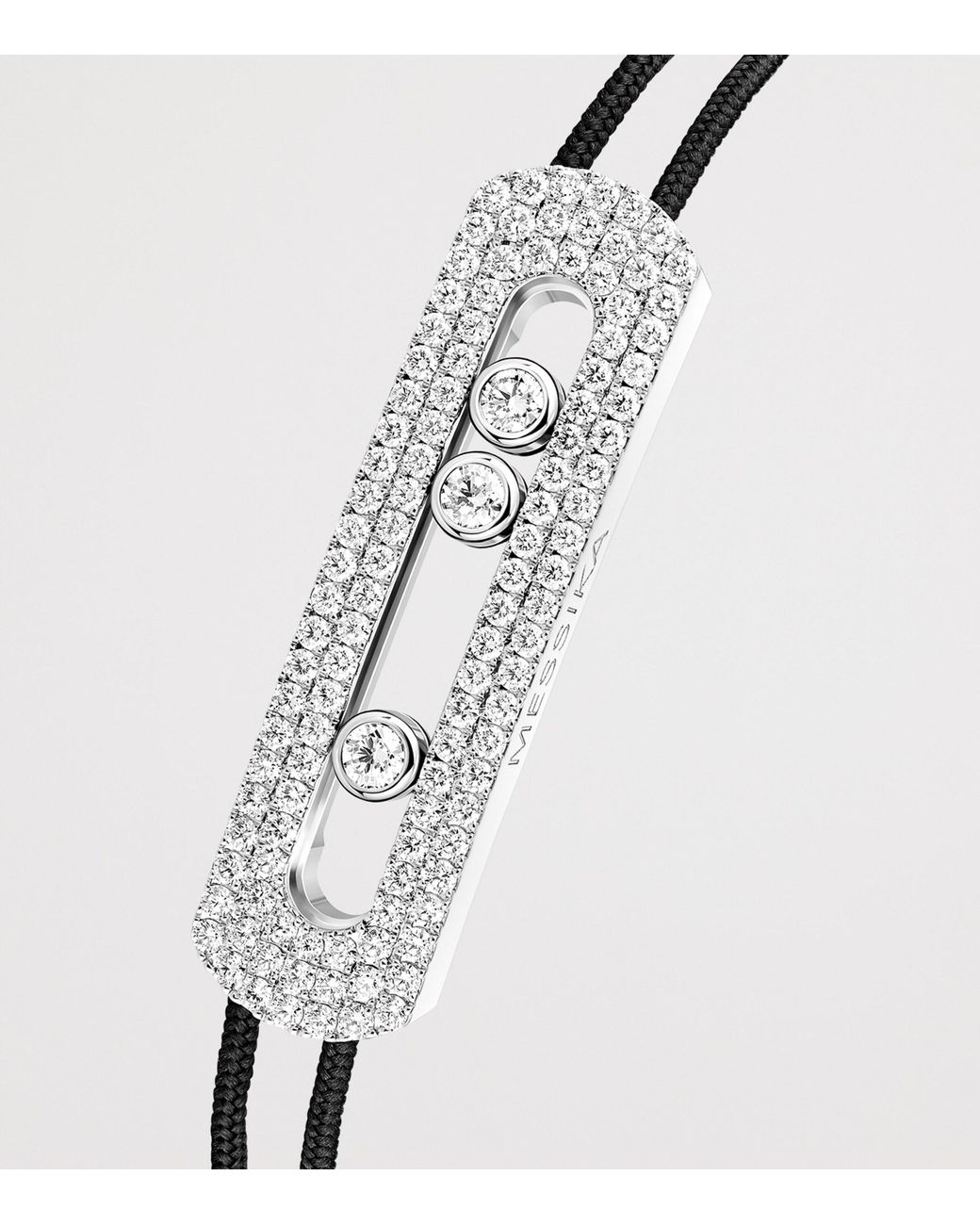 Messika Black Move Titanium And Diamond Pavé Large Cord Bracelet