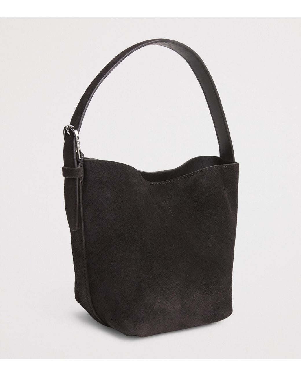 Totême Black Small Suede Belted Tote Bag