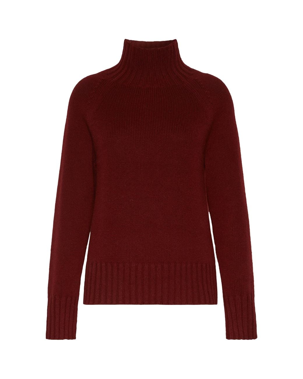 Max Mara Red Wool-Cashmere High-Neck Sweater