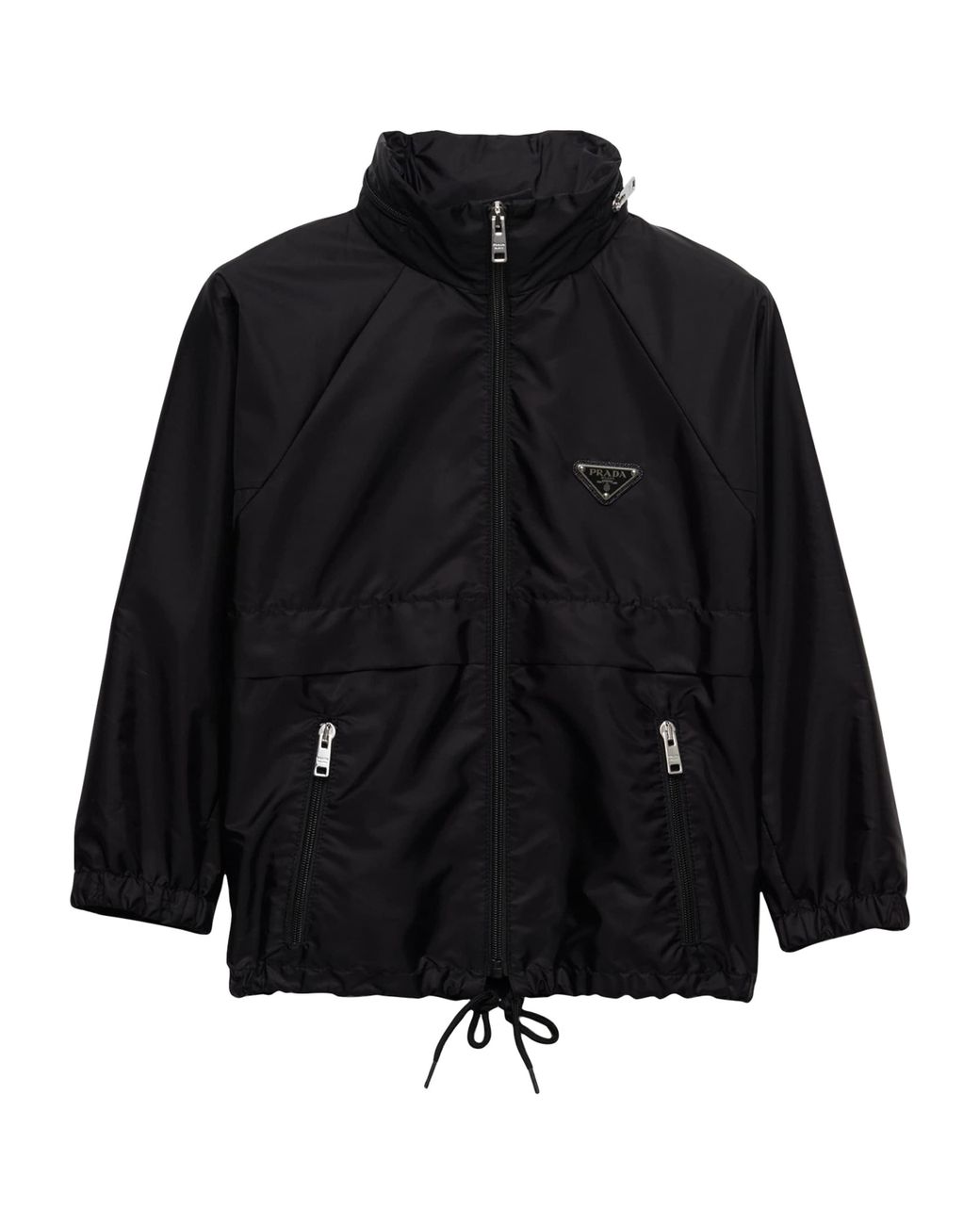 Prada Black Cropped Re-Nylon Light Jacket