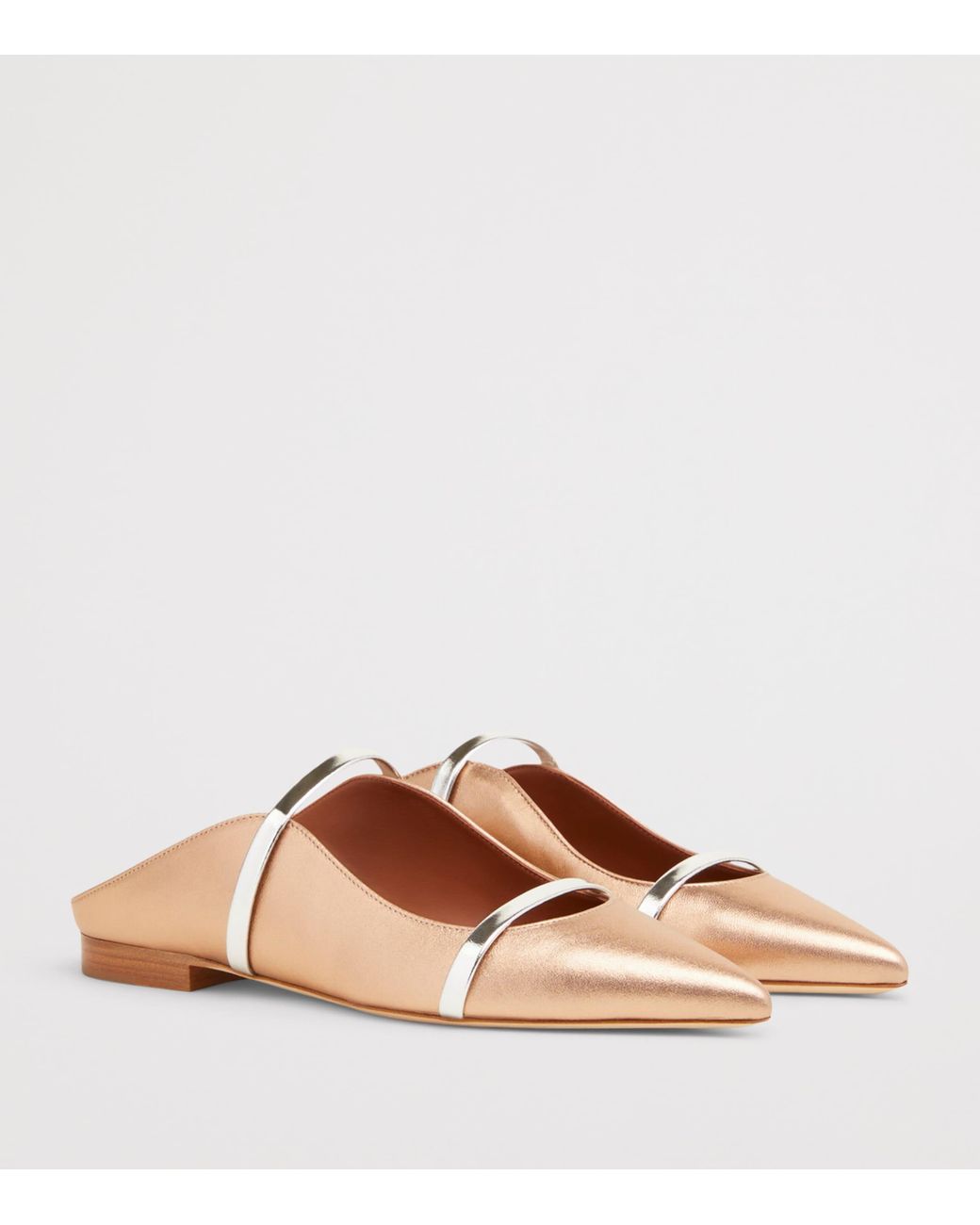 Malone Souliers Brown Metallic Leather Maureen Mules