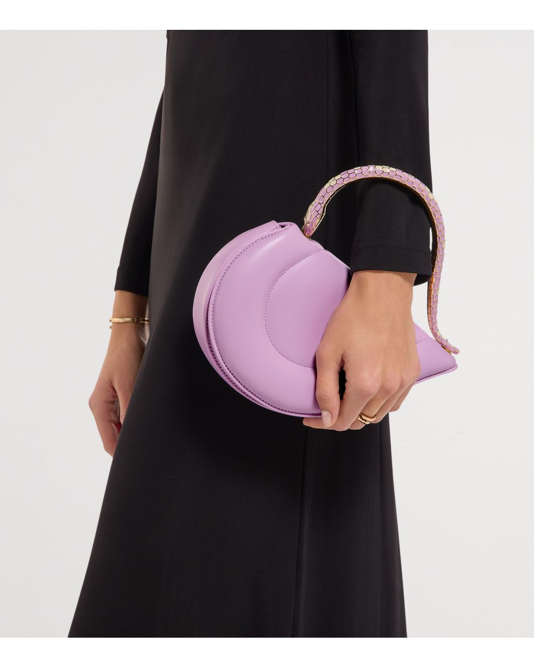 BVLGARI Purple Calfskin Serpenti Cuore 1968 Top-Handle Bag