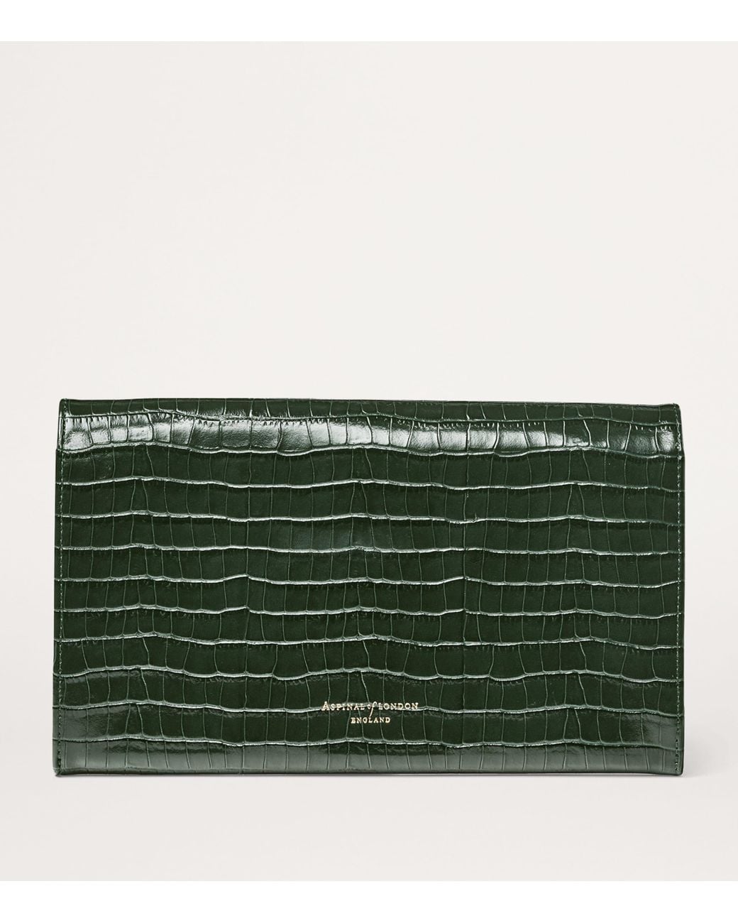 Aspinal Green Leather Travel Wallet for men