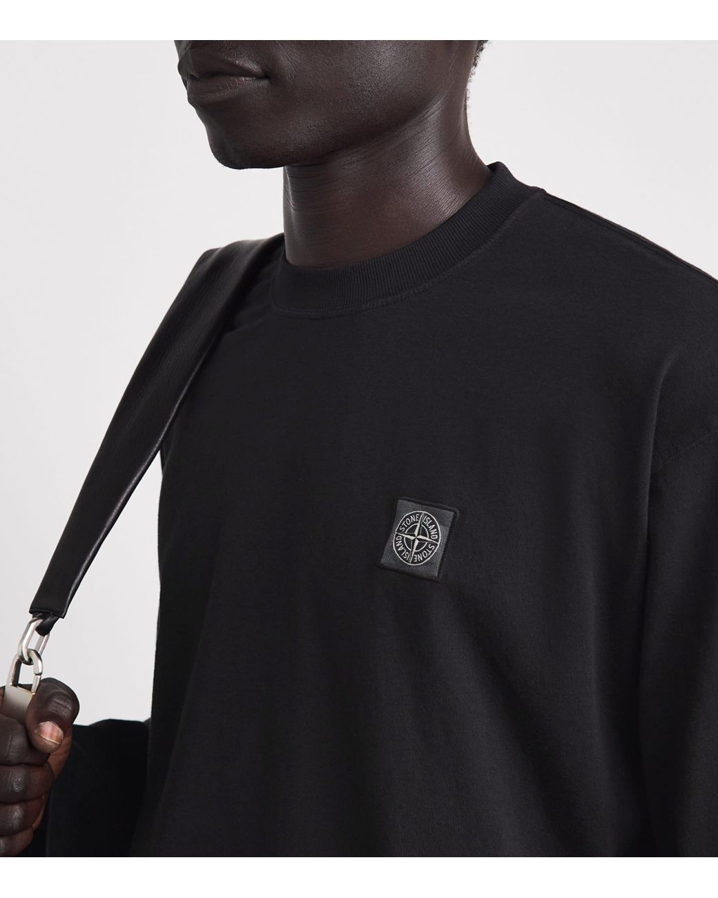 Stone Island Black Compass Slim Long-Sleeve T-Shirt for men