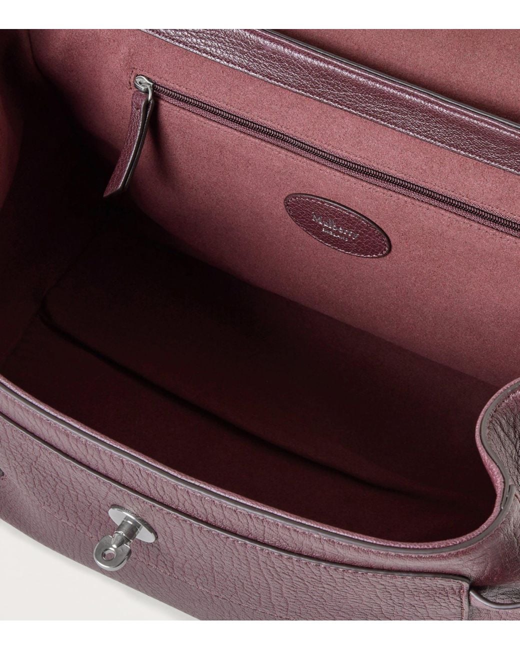 Mulberry Purple Grained Leather Alexa Cross-Body Bag