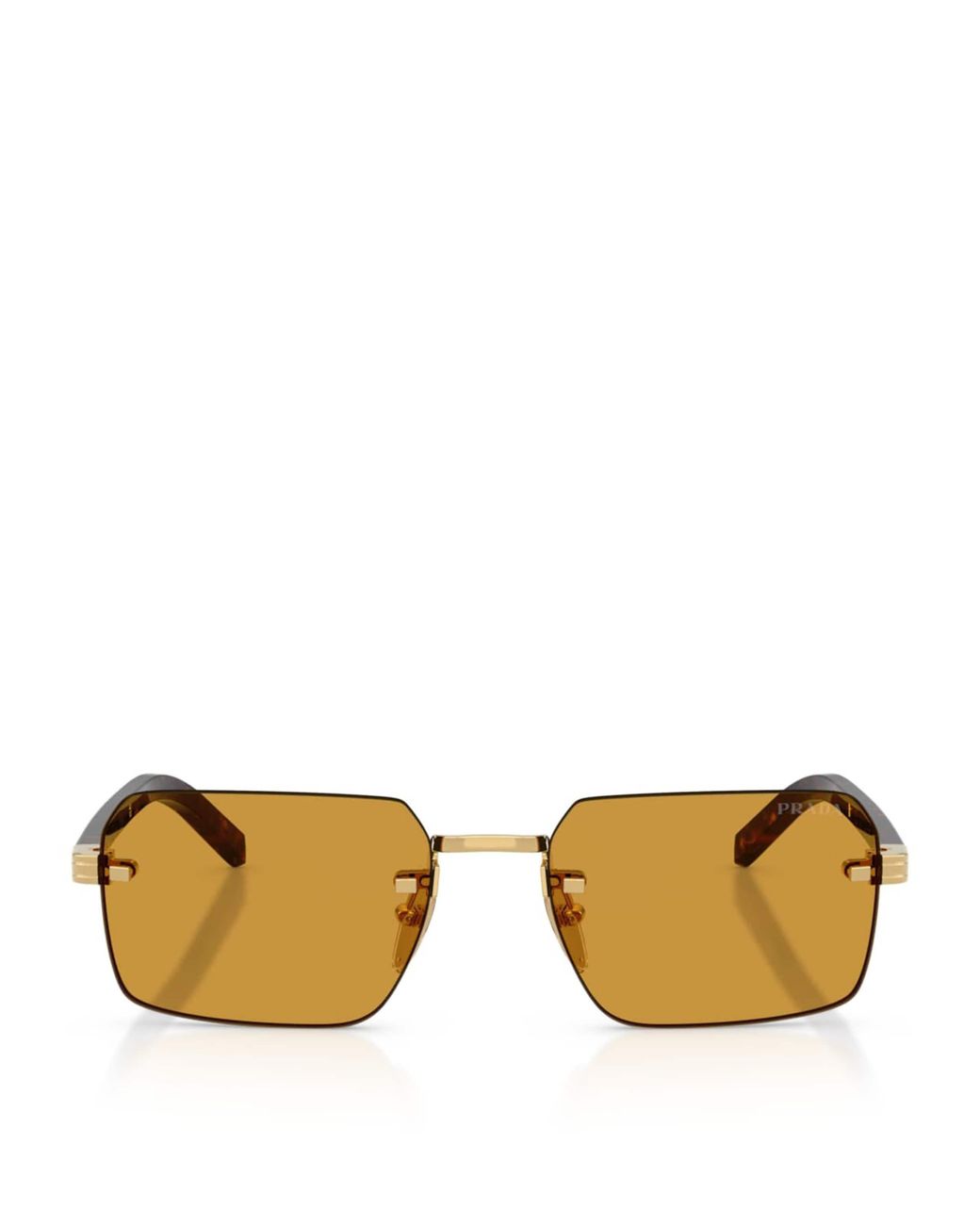 Prada Metallic Rimless Rectangle Sunglasses for men
