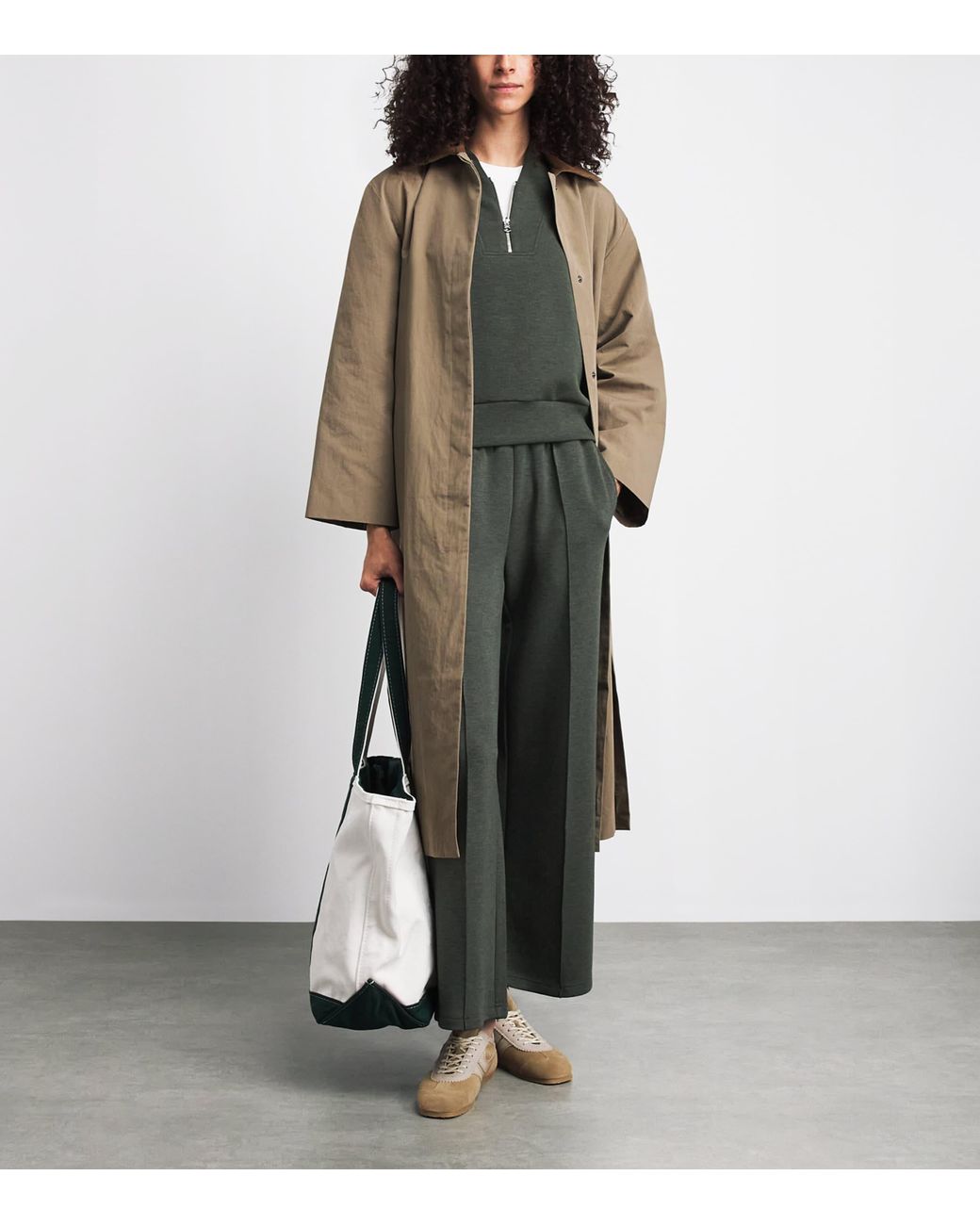 Varley Gray Doublesoft Wide-Leg Sweatpants