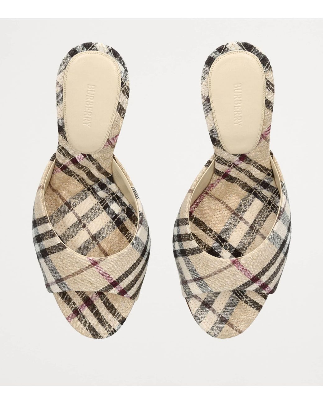 【関税&送料込】Burberry Mews Mule With Check Pattern Burberry Mews mules for Women - Printed in UAE | Level Shoes