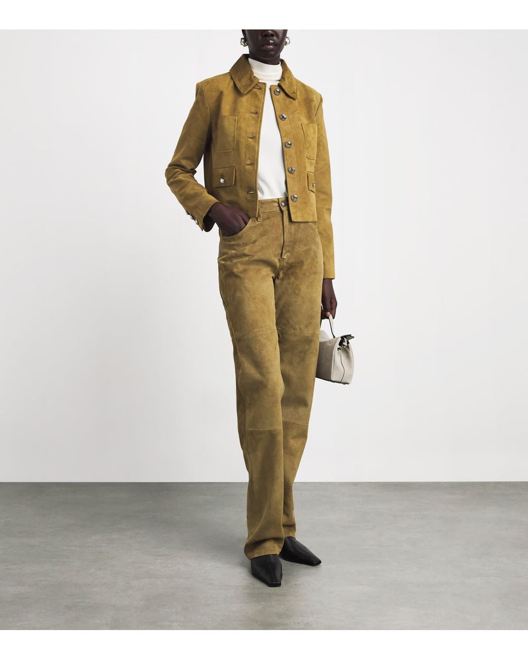 Altuzarra Natural Suede Mills Straight Trousers