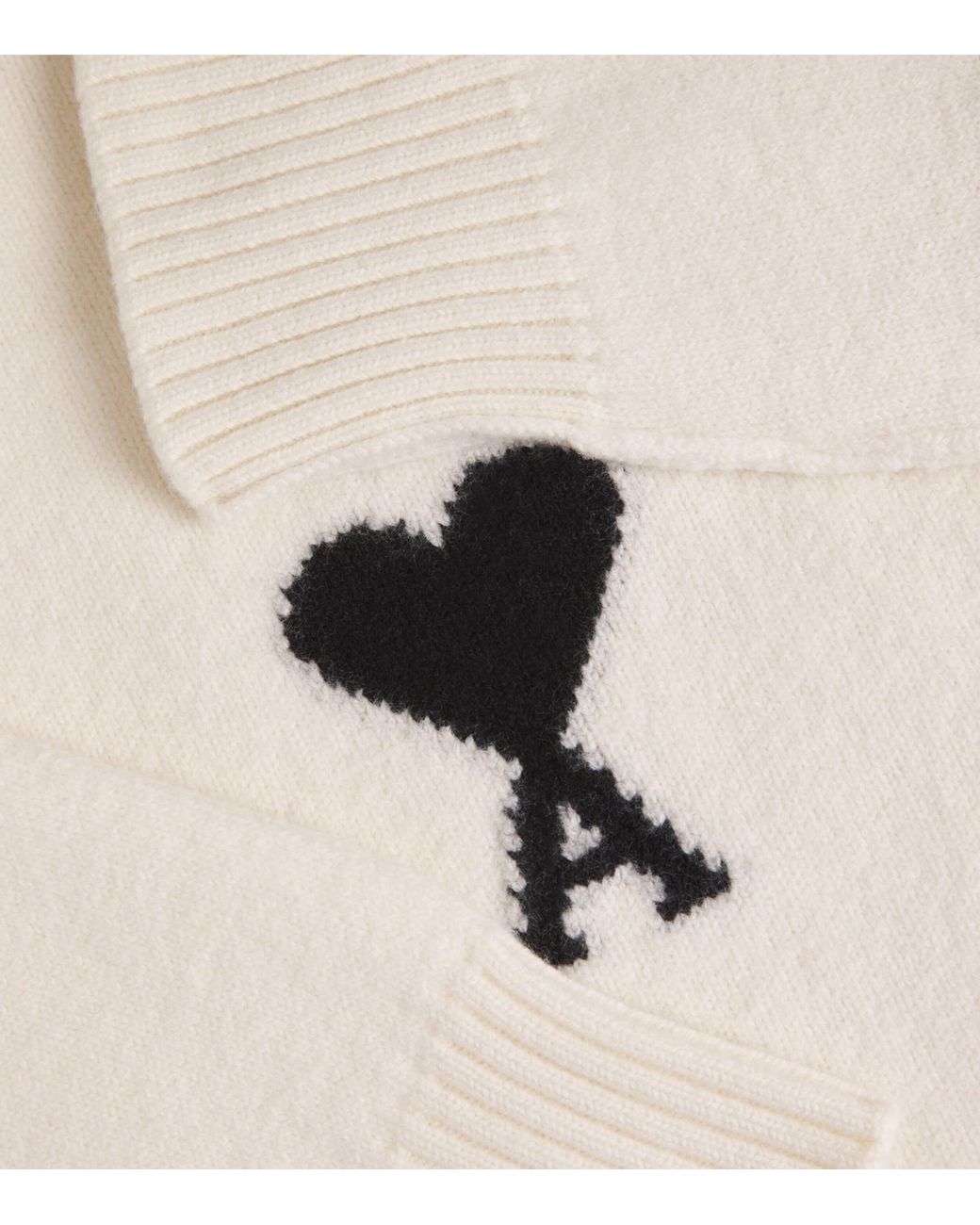 AMI White Wool Logo Sweater for men