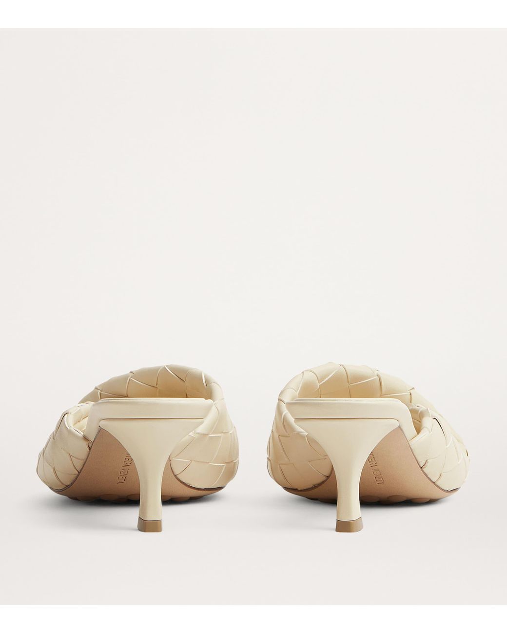 Bottega Veneta Natural Leather Intrecciato Blink Mules 50