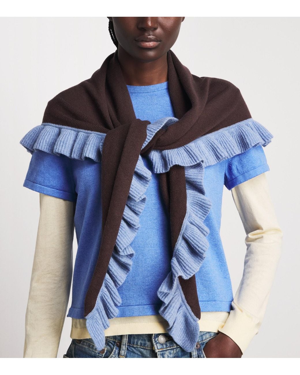 TBCo Brown Merino Wool Triangle Scarf
