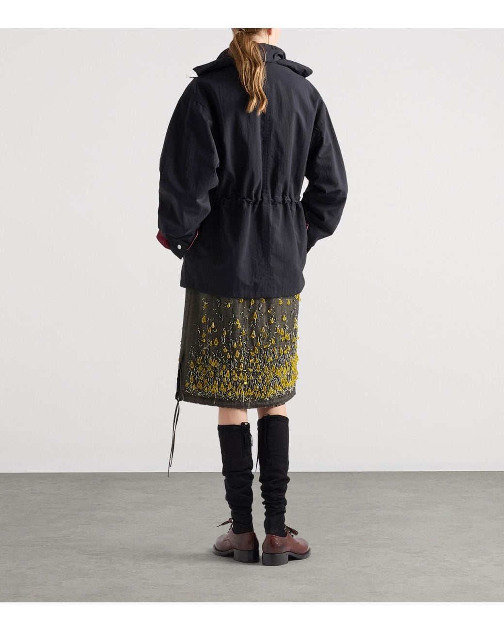 Prada Black Technical Fabric Parka