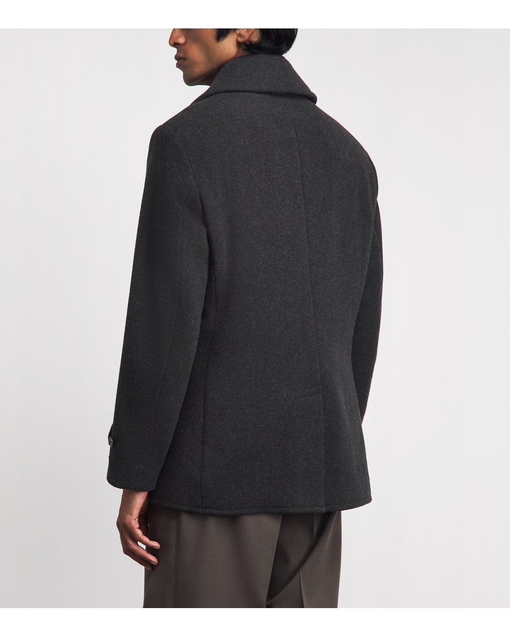 Polo Ralph Lauren Black Wool-Blend Pea Coat for men