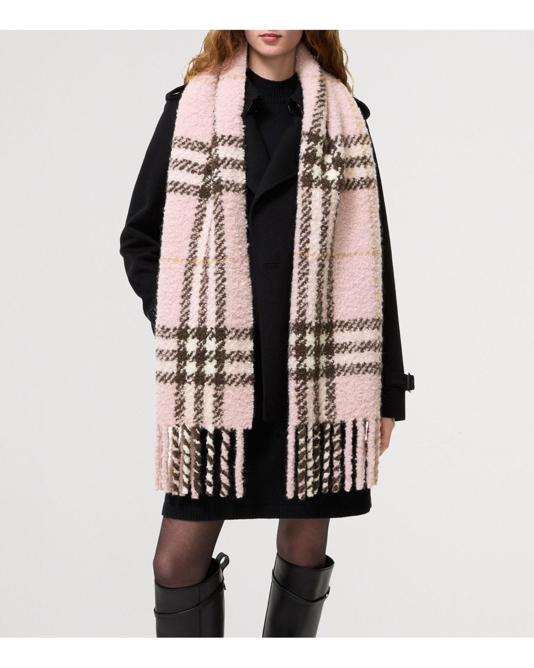 Burberry Pink Alpaca-Wool Bouclé Scarf
