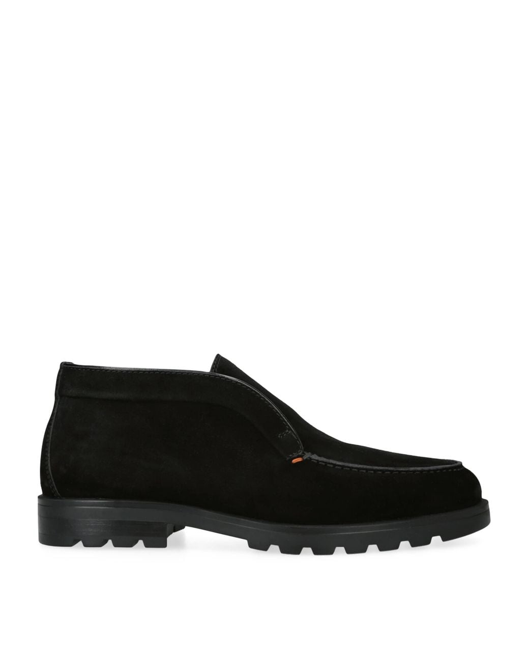 Santoni Black Suede Detroit Roccia High-Top Loafers for men