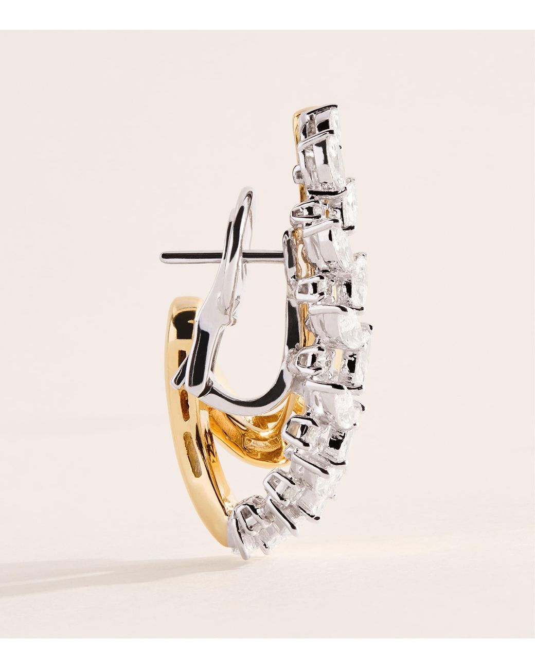 YEPREM Natural Mixed And Diamond Golden Strada Earring