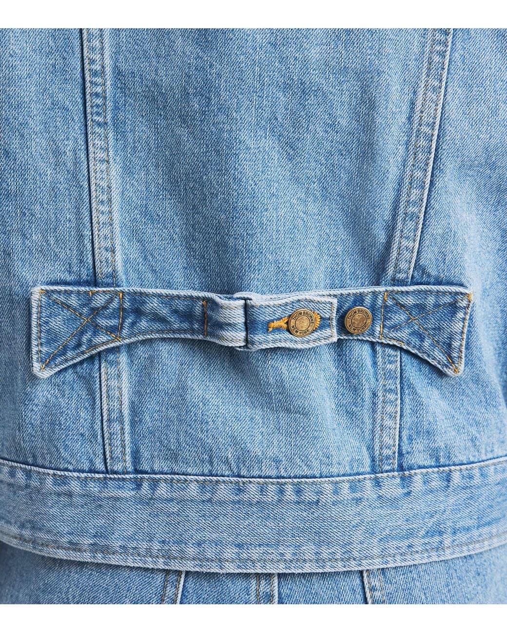 Thom Browne Blue Shrunken Selvedge Denim Jacket