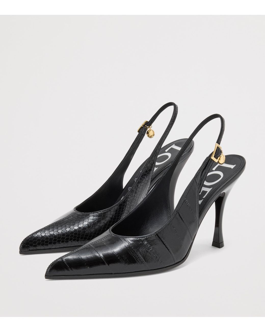 Loewe Black Leather New Comic Slingback Pumps 90
