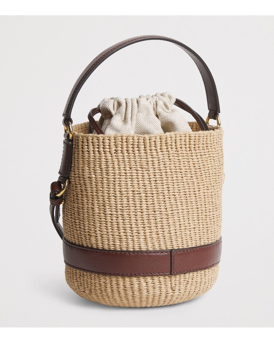 Chloé Metallic Raffia Charms Bucket Bag