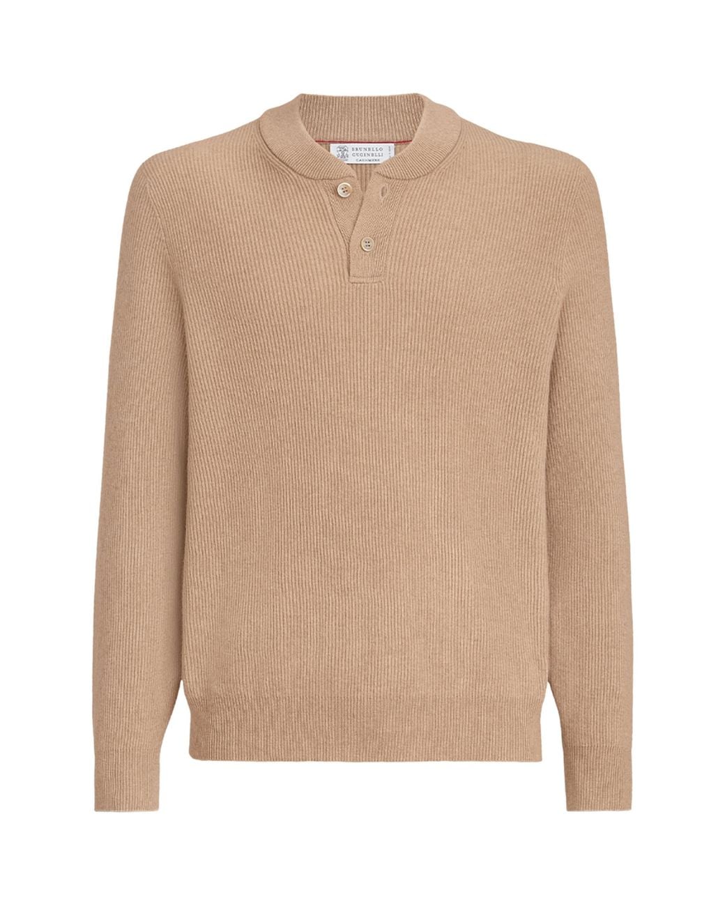 Brunello Cucinelli Brown Cashmere Button-Up Sweater for men