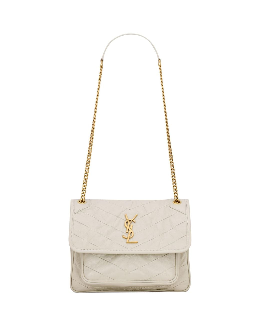 Saint Laurent White Leather Niki Baby Shoulder Bag