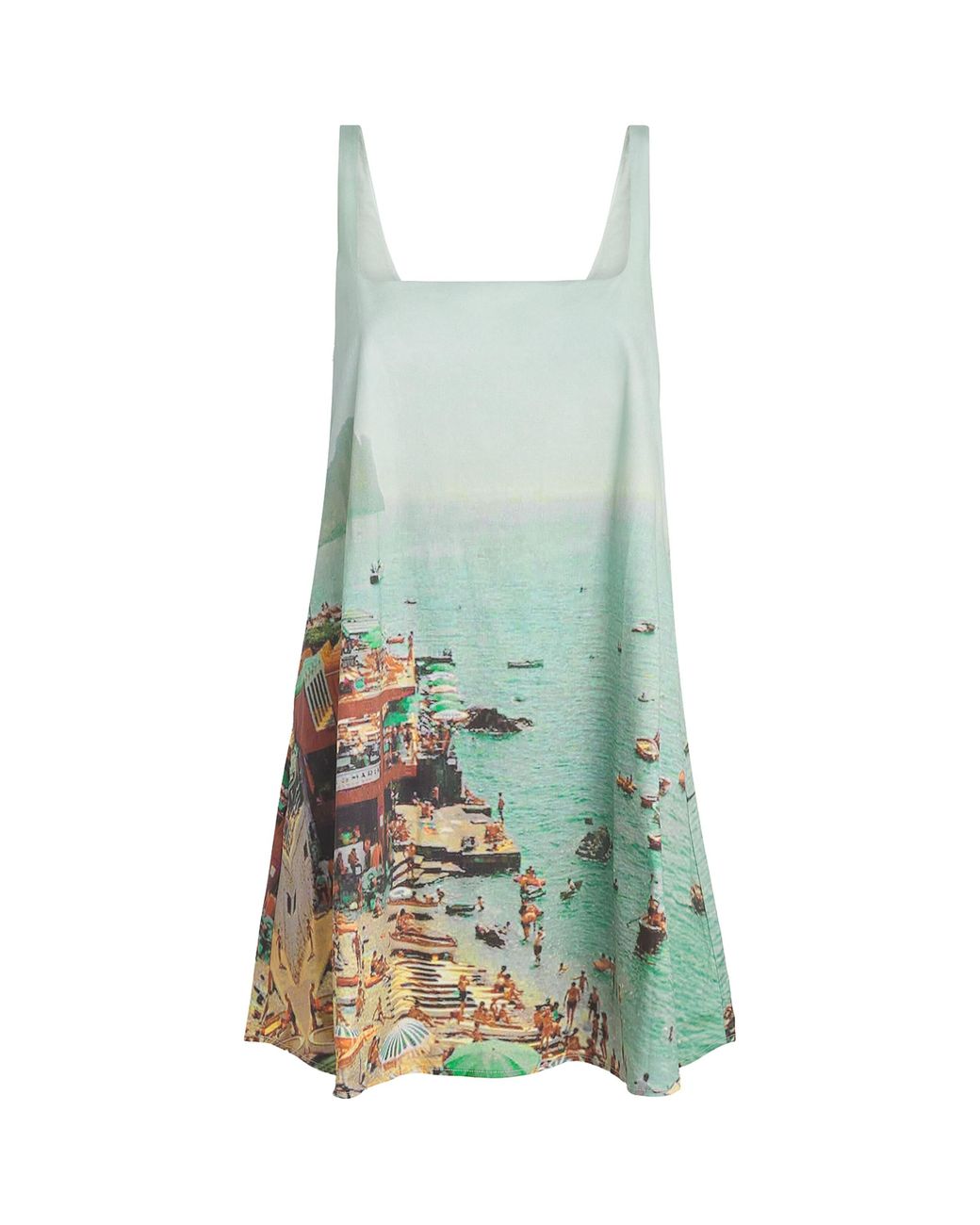 Staud Green Endless Summer Print Brio Mini Dress