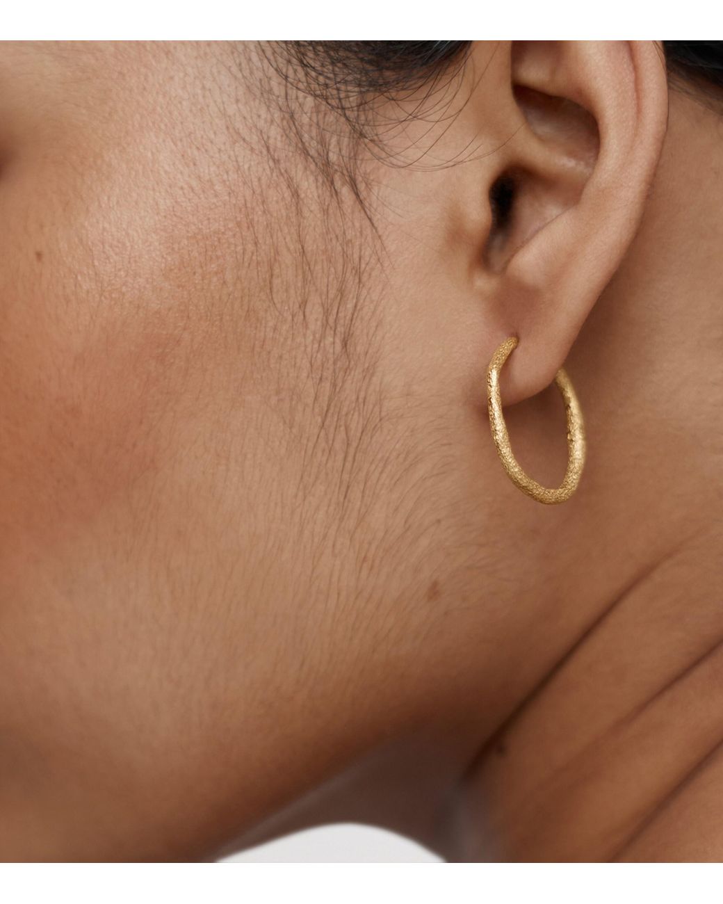 Monica Vinader Metallic Medium Vermeil Antica Slim Hoop Earrings