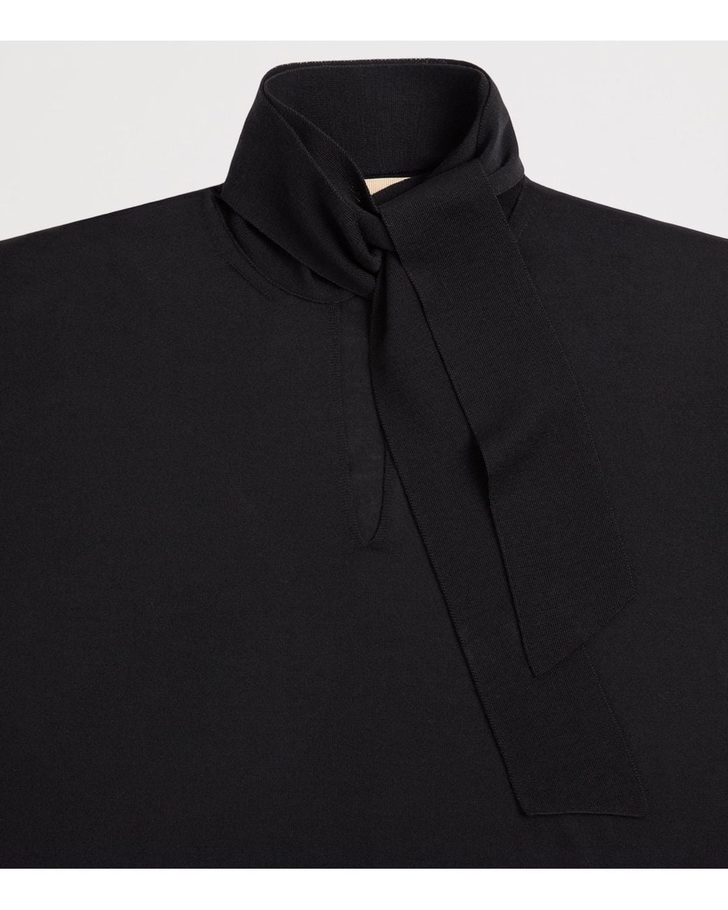 Valentino Blue Wool Tie-Neck Sweater
