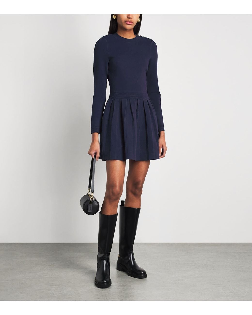 Sandro Blue Knitted Mini Dress