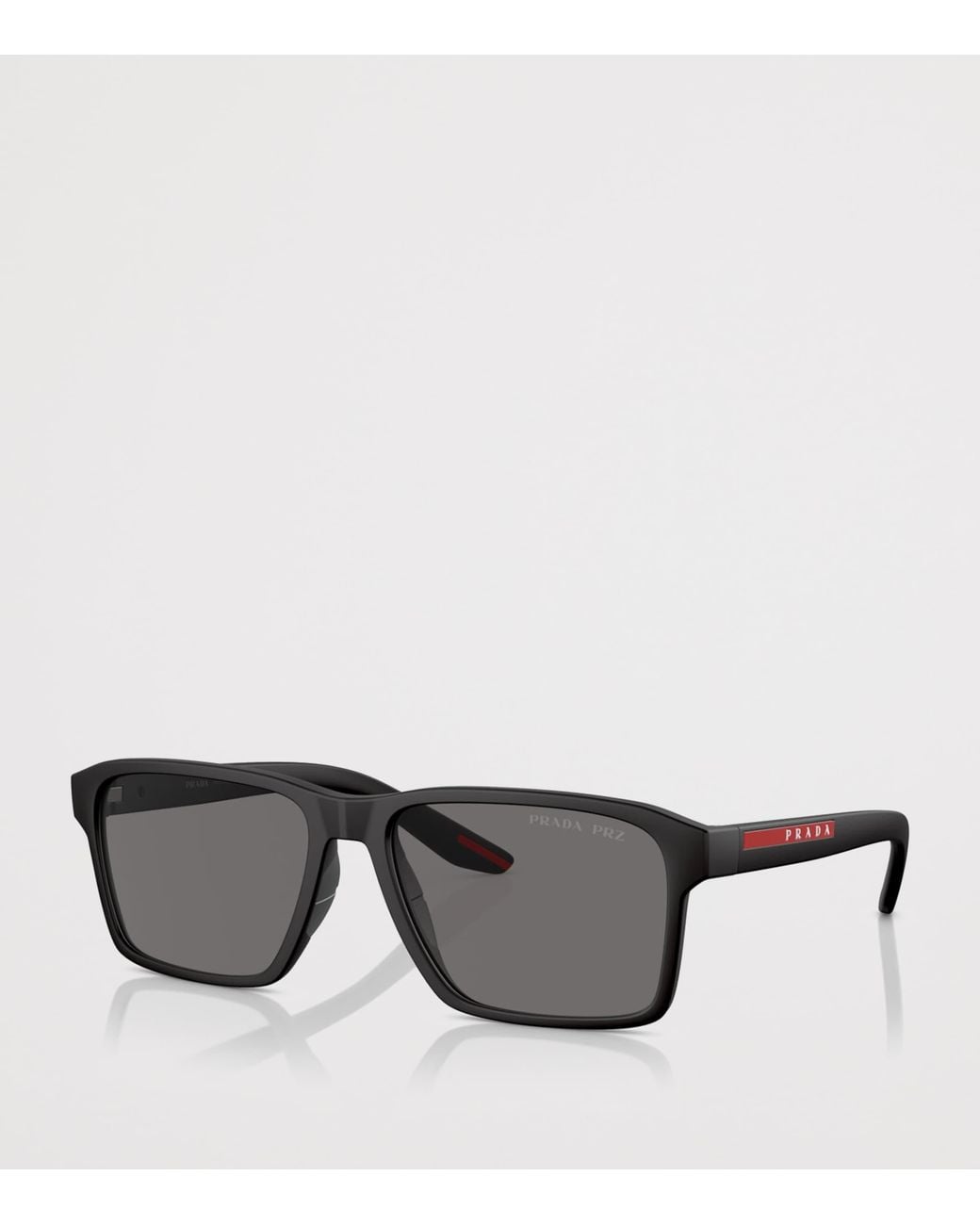 Prada Linea Rossa Black Rectangle Sunglasses for men