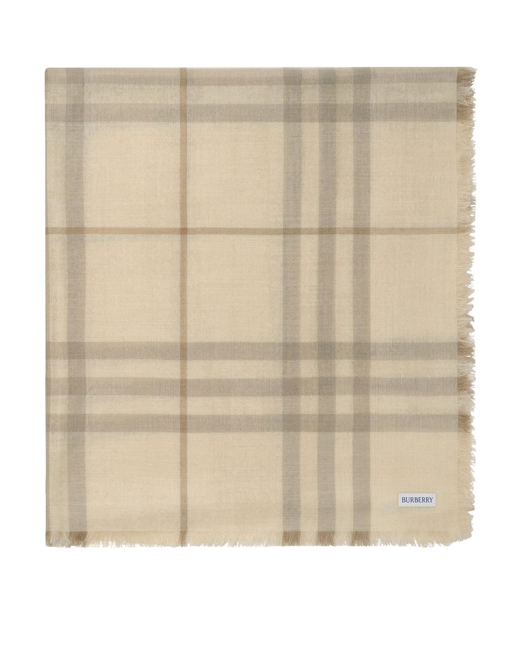 Burberry Natural Wool-Silk Reversible Check Scarf