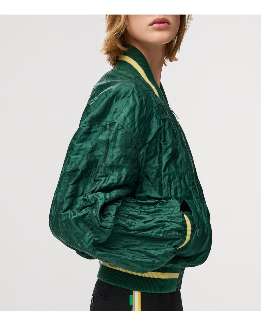 Loewe Green Varsity Bomber Jacket