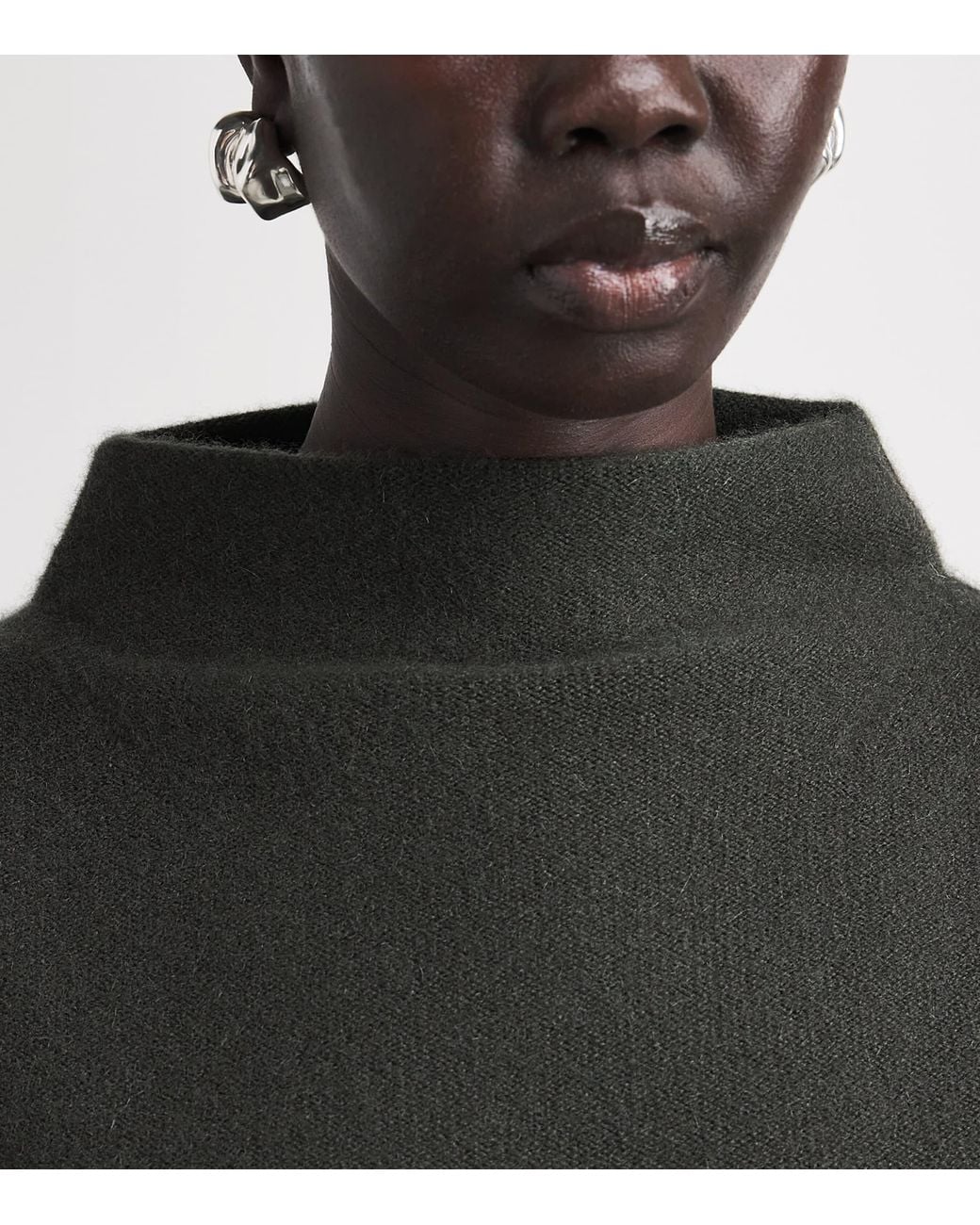 Vince Black Cashmere Funnel-Neck Sweater