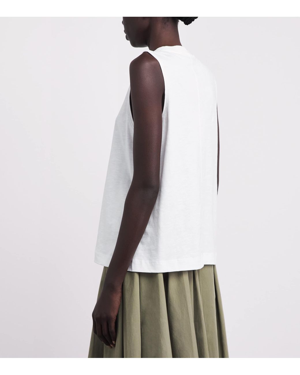 ME+EM White Organic Cotton Swing Tank Top