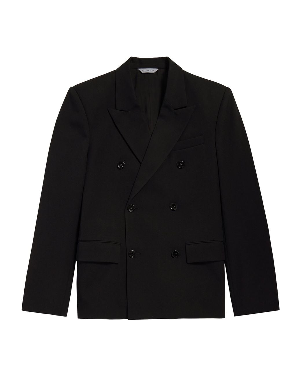 Balenciaga Black Wool Double-Breasted Jacket for men