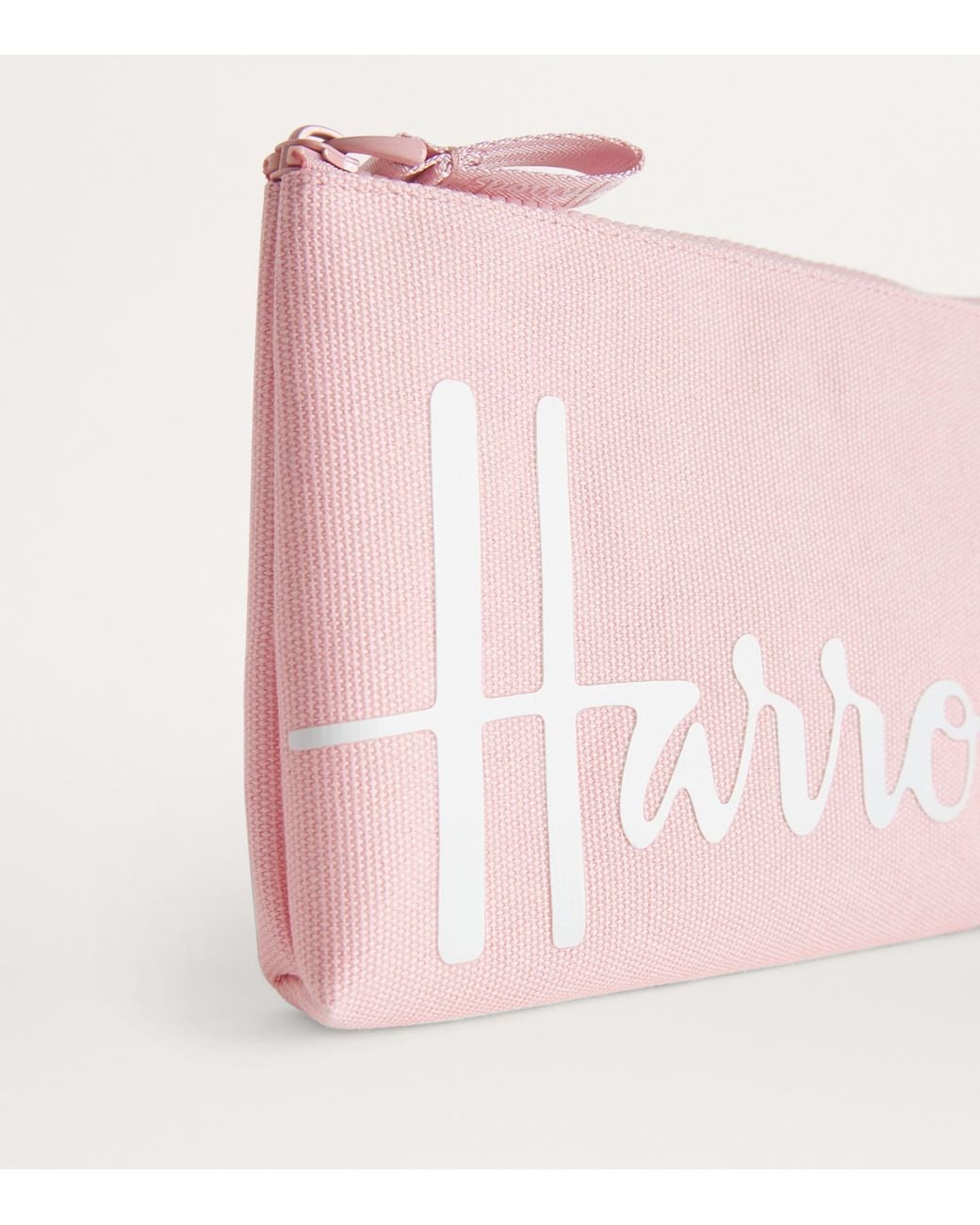 Harrods Pink Small Cotton Logo Pouch