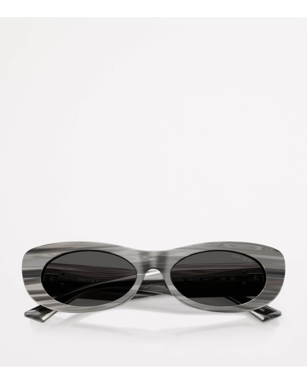 Jimmy Choo Gray Oval Logo Sunglasses