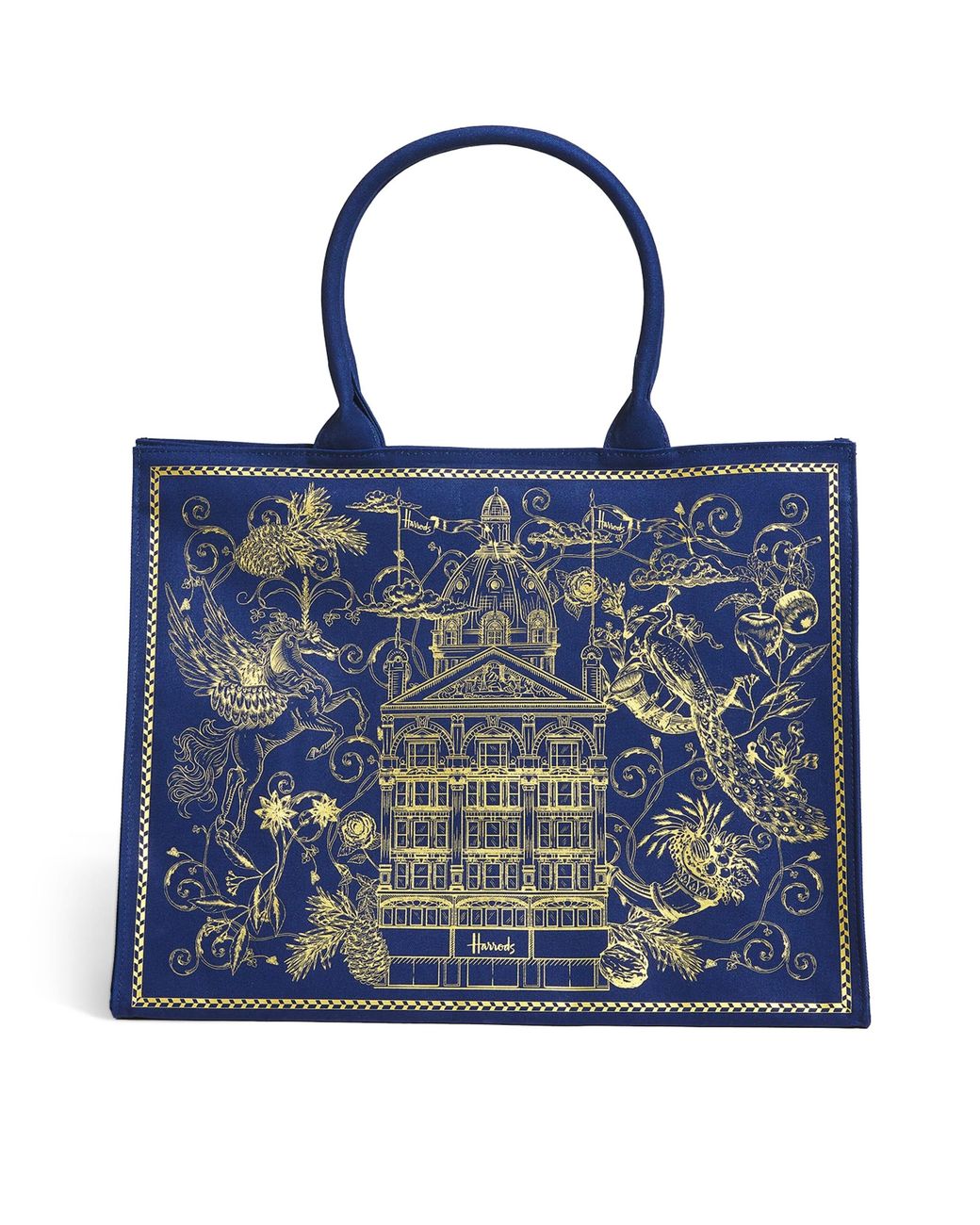 Harrods Blue Building Shopper Bag