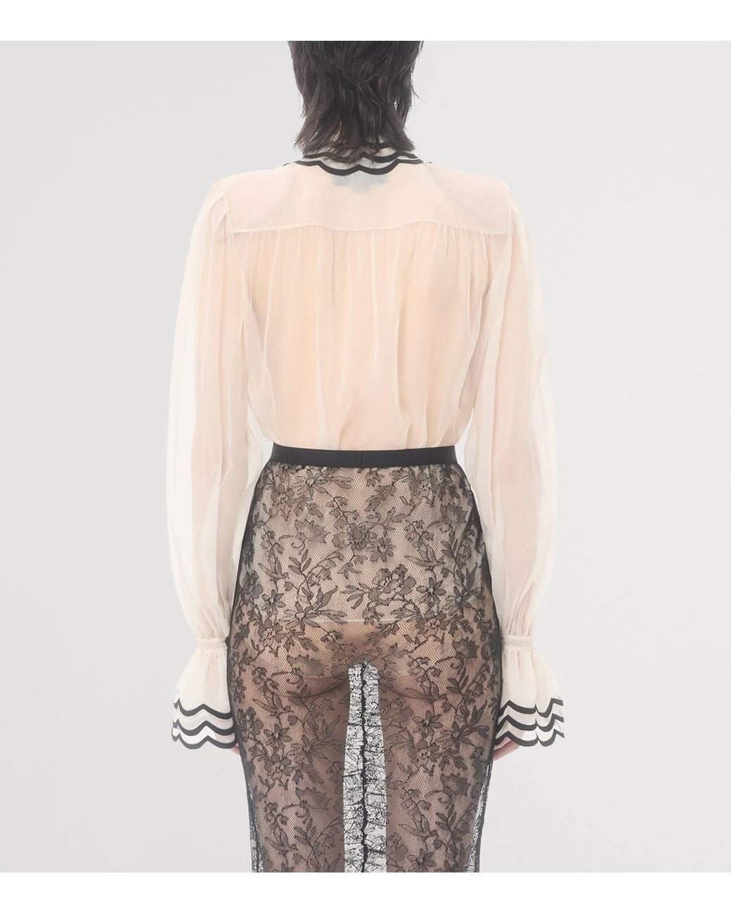 Valentino White Silk Embroidered Shirt