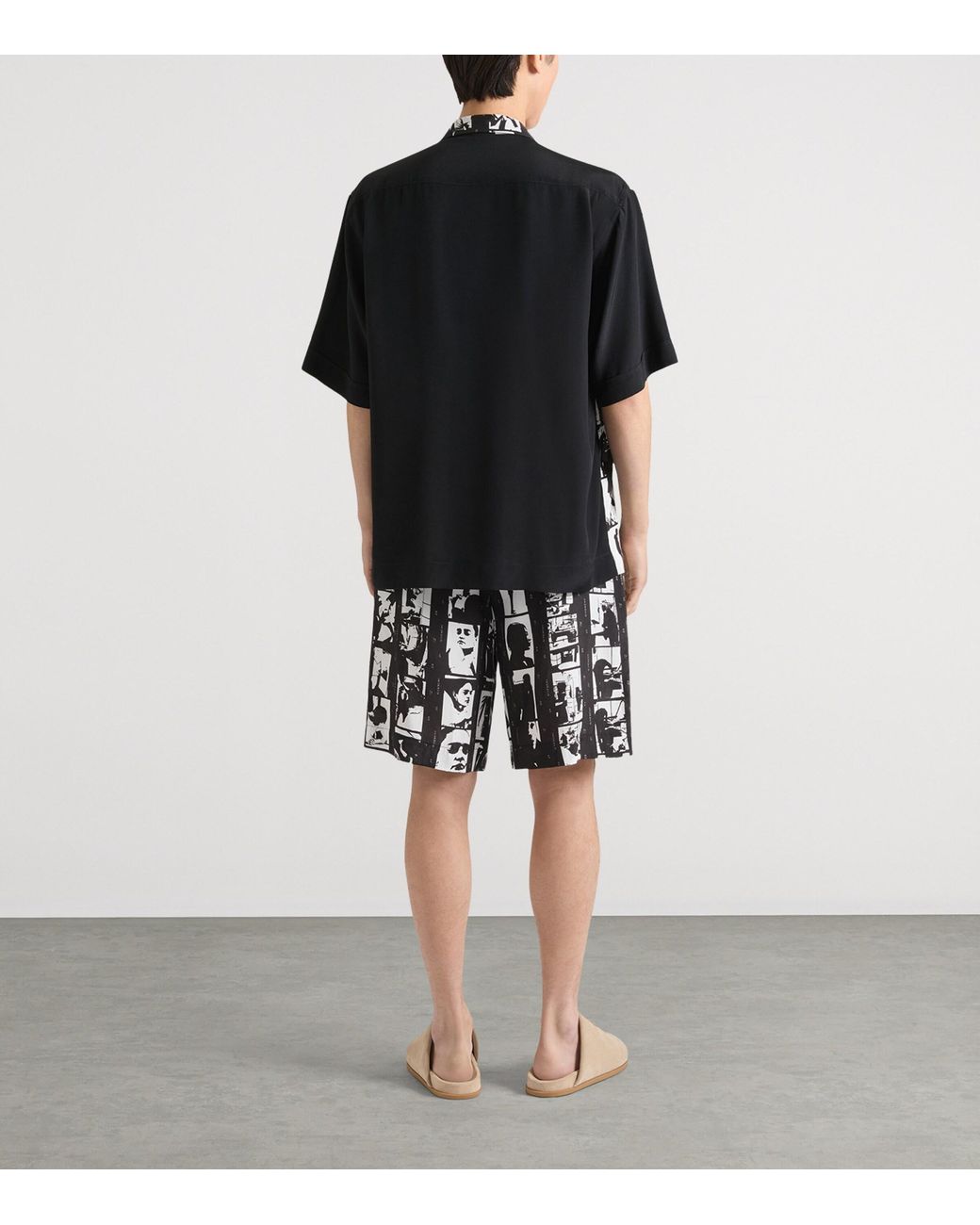 Givenchy Black Photonegative Print Short-Sleeve Shirt for men