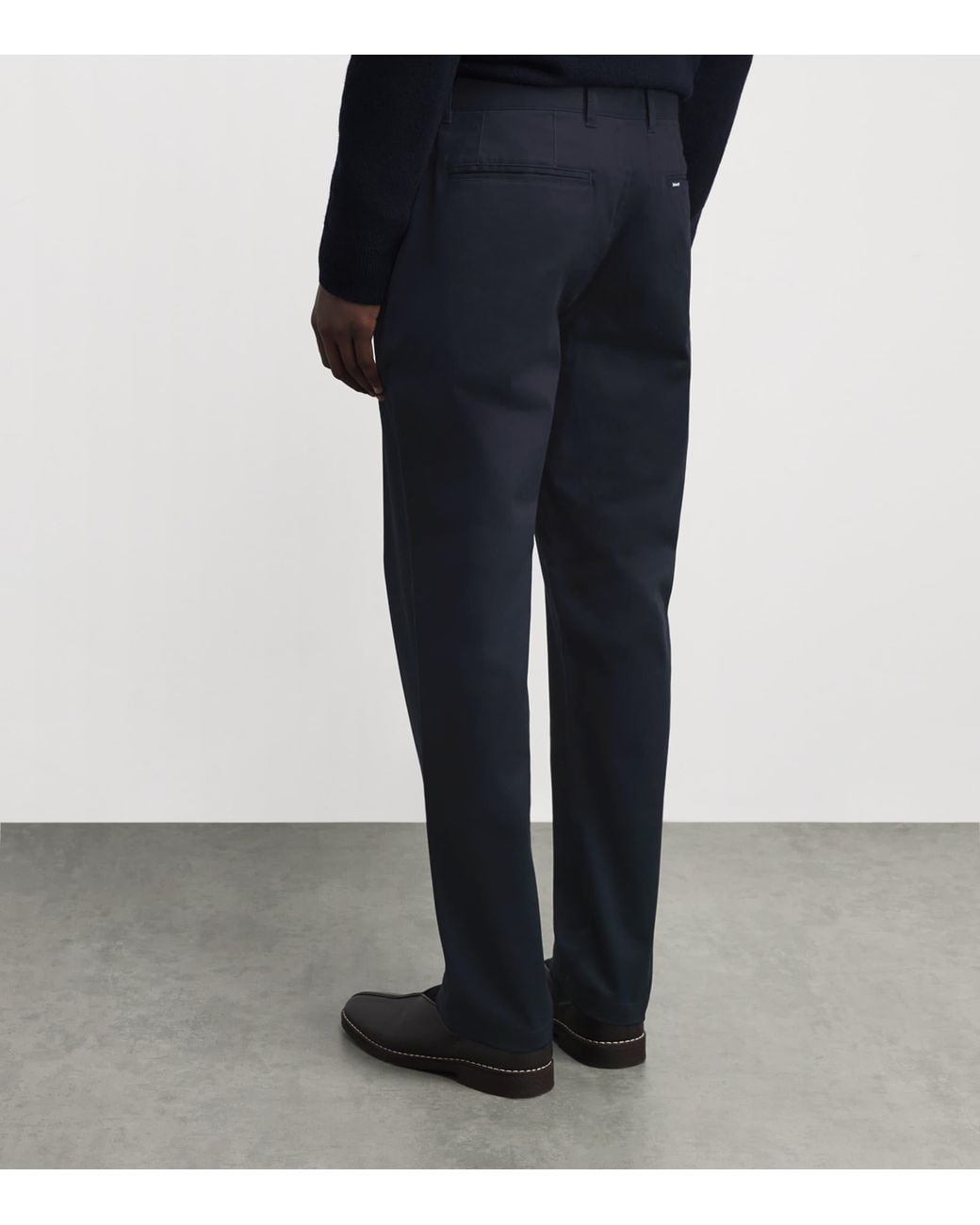 Barbour Blue Stretch-Cotton Straight Trousers for men