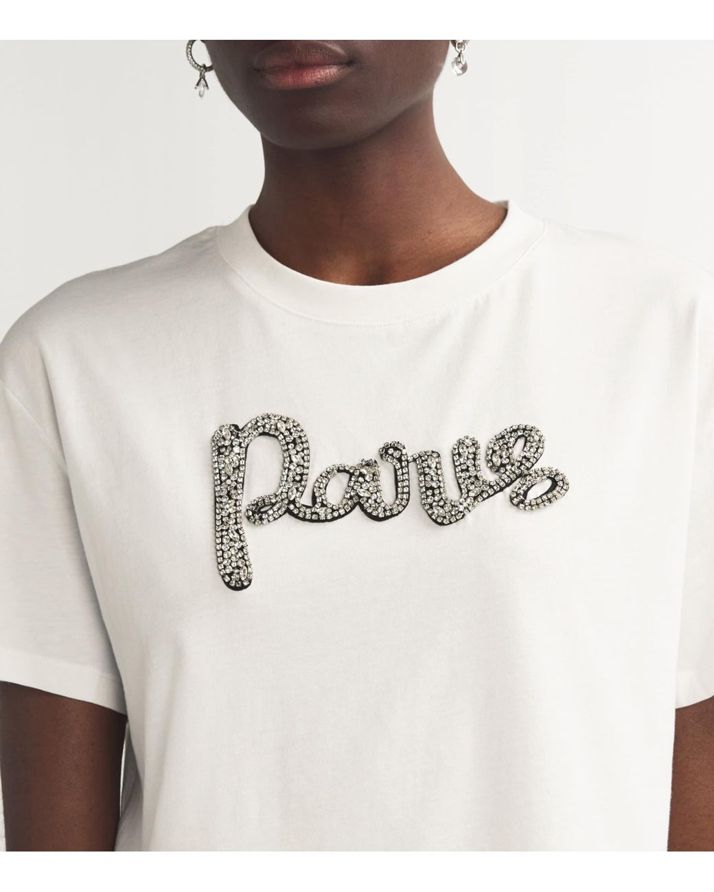 maje Paris Tシャツ Maje Crystal Paris T-Shirt in White | Lyst Canada
