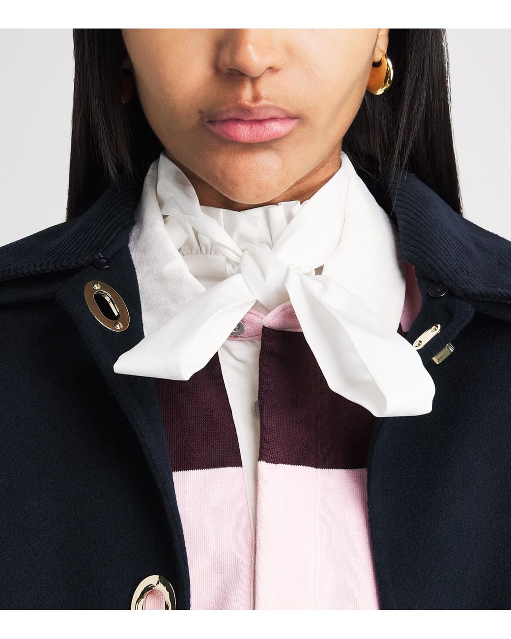 Claudie Pierlot Blue Wool-Blend Corduroy-Collar Jacket