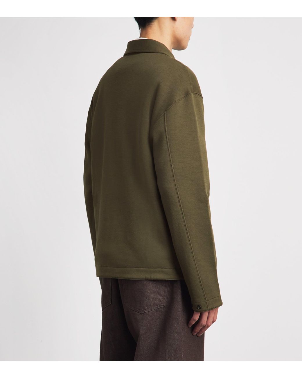 Stone Island Green Ghost Piece Wool-Cotton Zip-Up Cardigan for men