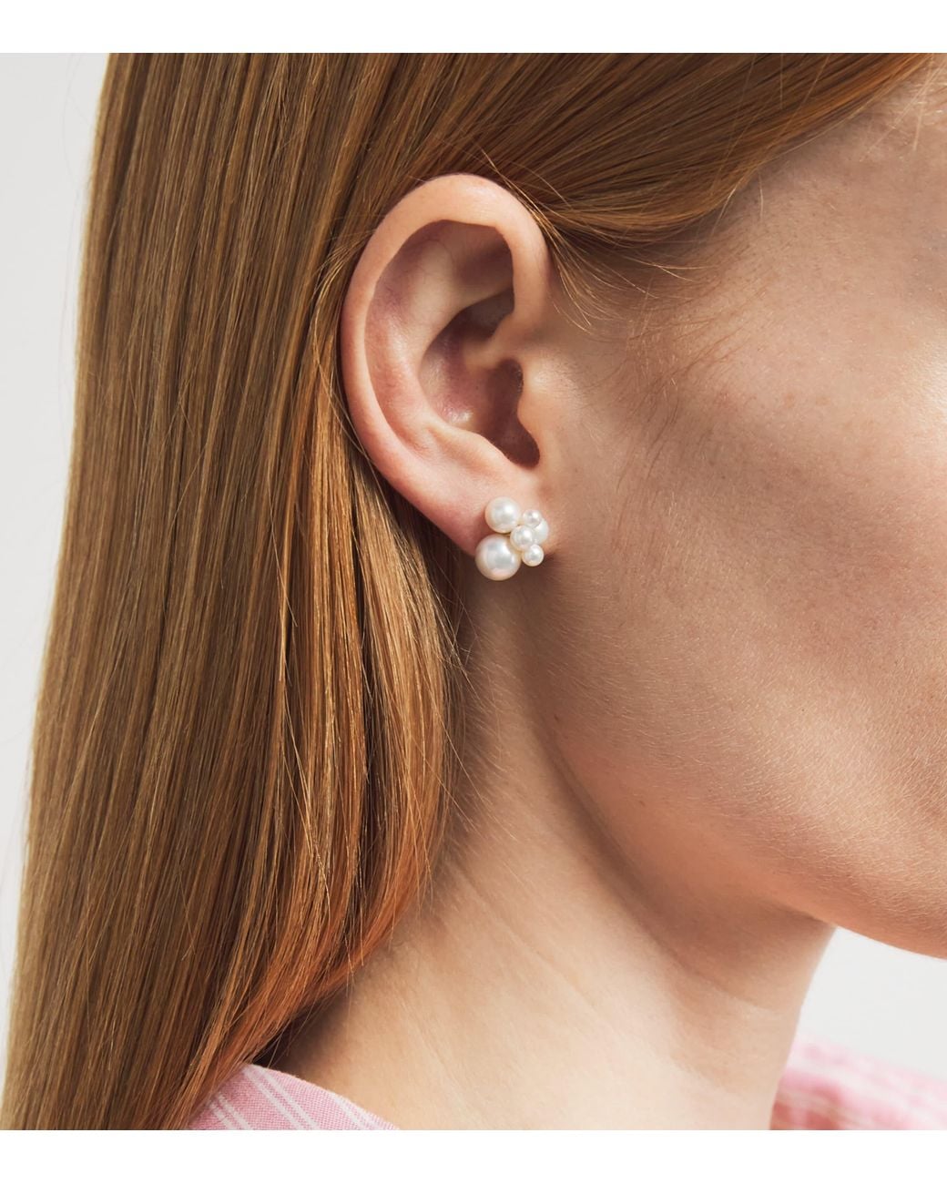 Sophie Bille Brahe Natural And Pearl Bisou Single Earring