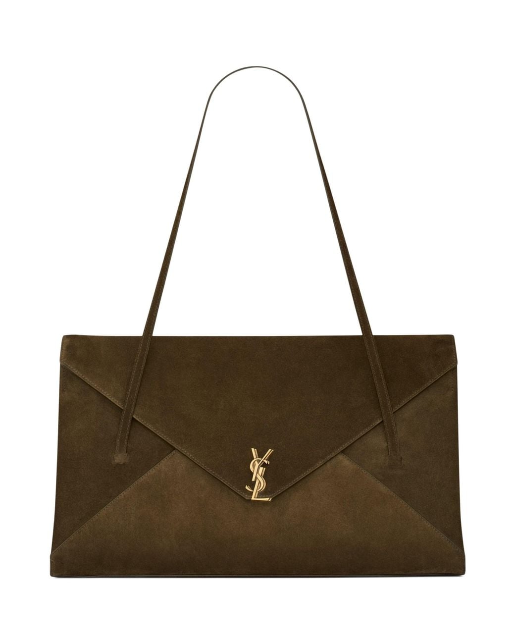Saint Laurent Brown Large Suede Simone Shoulder Bag
