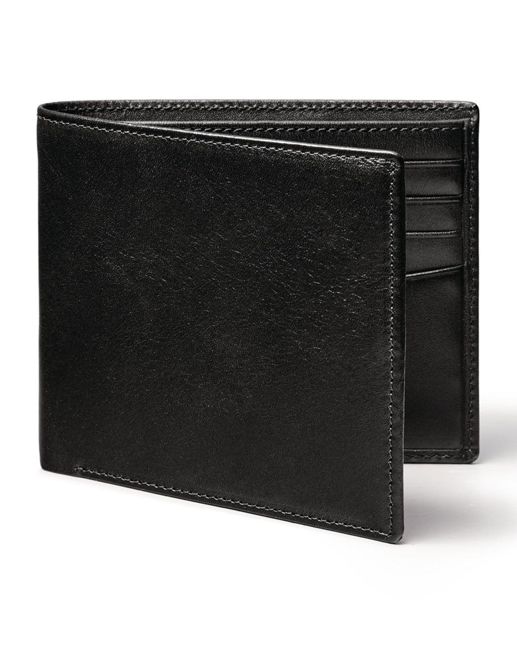 Aspinal Black Leather Bifold Wallet for men