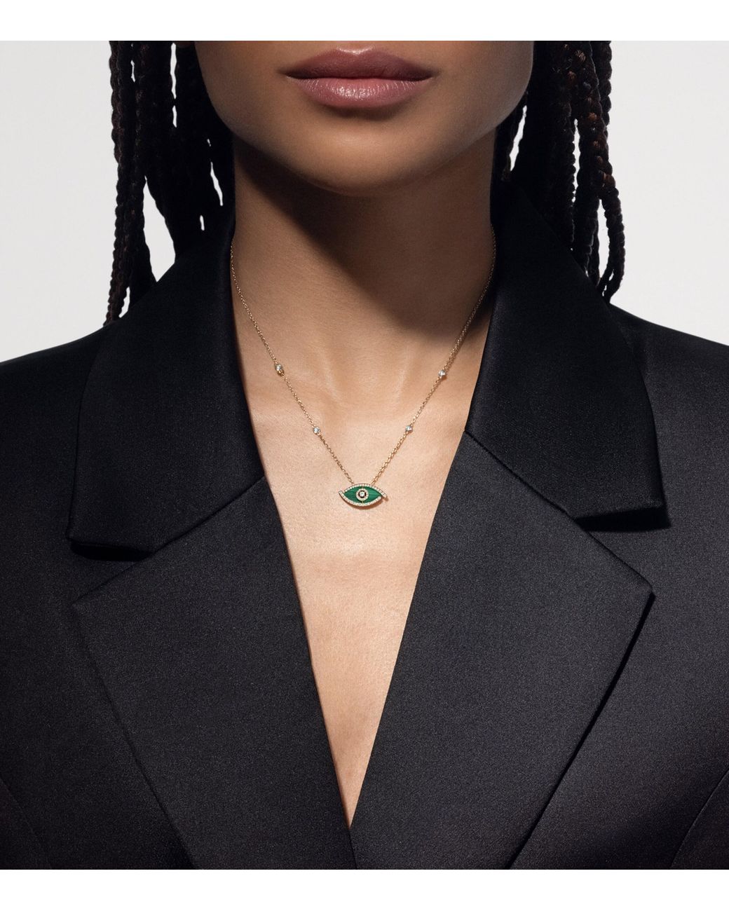 Messika Metallic Lucky Eye And Malachite Necklace
