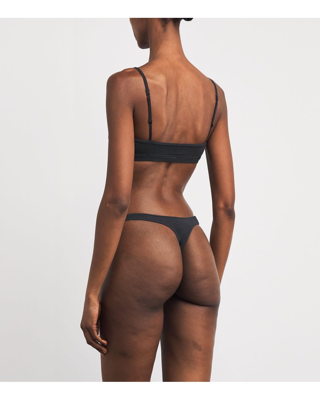 Skims Black Cotton Everyday Thong